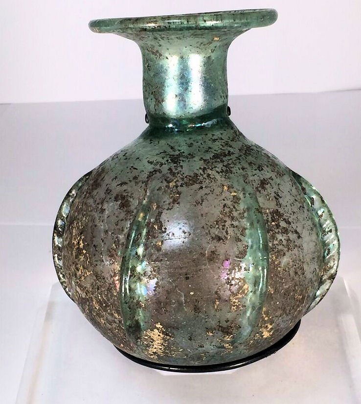 Ancient Roman Glass Bottle c.1st-4th cent AD (1 of 2)
