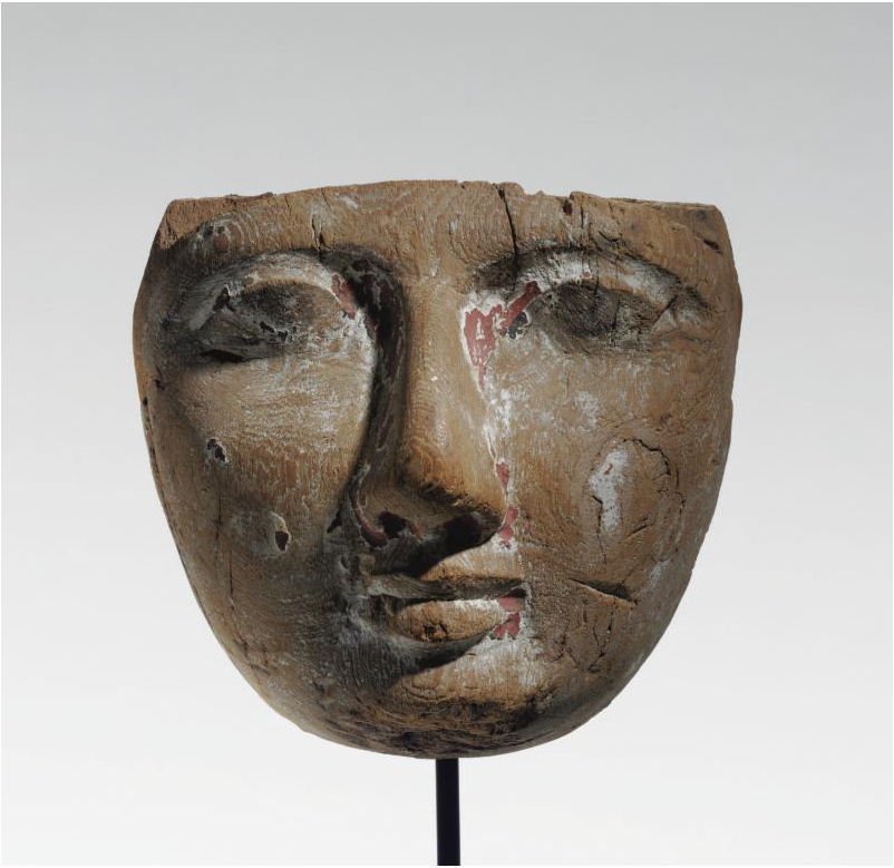 Ancient Egyptian Wood Mummy Mask, Late Period, 716-30 B (1 of 1)