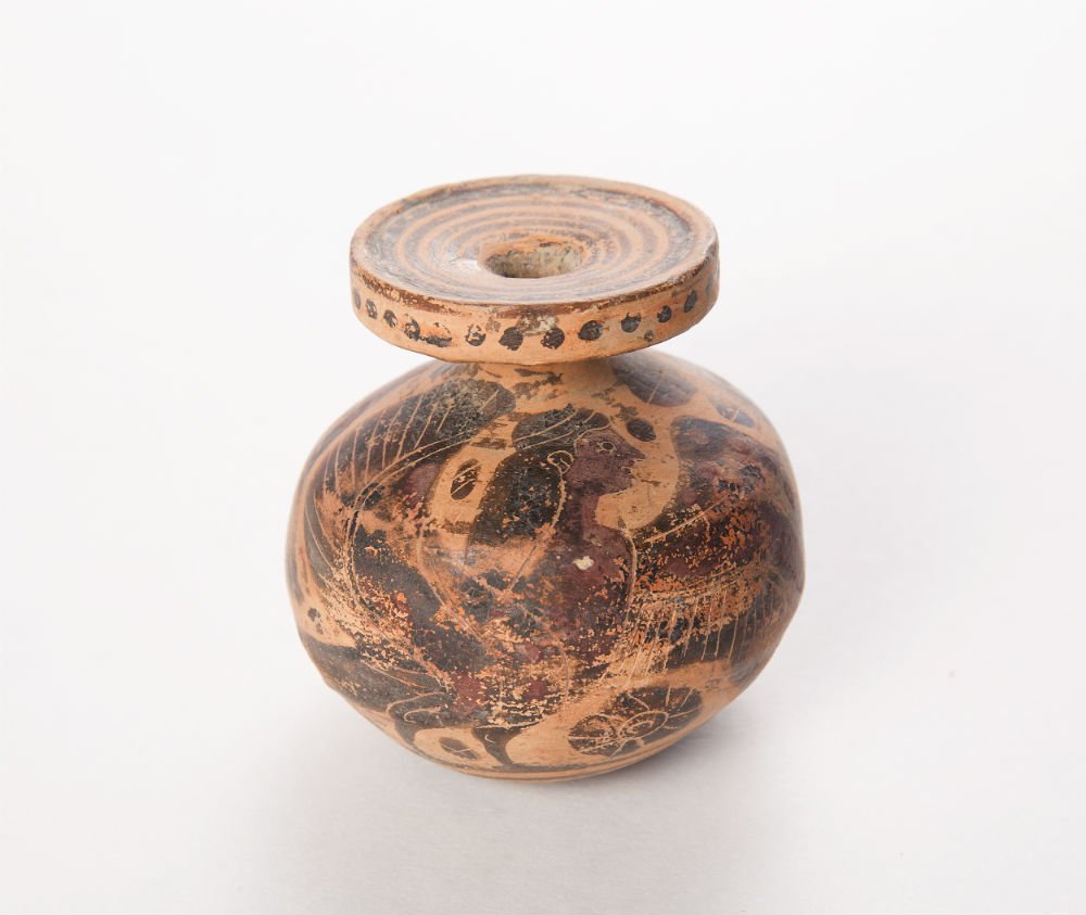 Ancient Corinthian Aryballos, Archaic Greek, c. 580-550 (1 of 2)