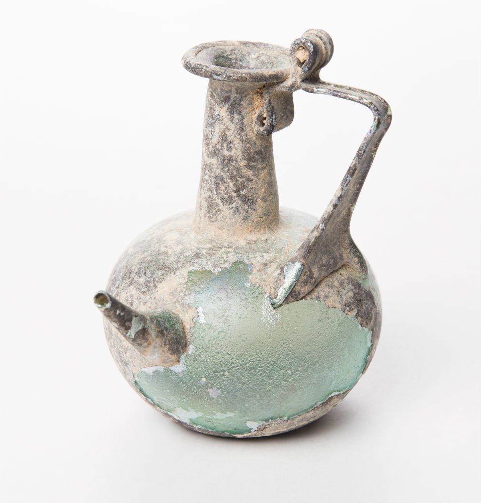 Ancient Roman Glass Jug c.1st-2nd Cent AD (1 of 2)