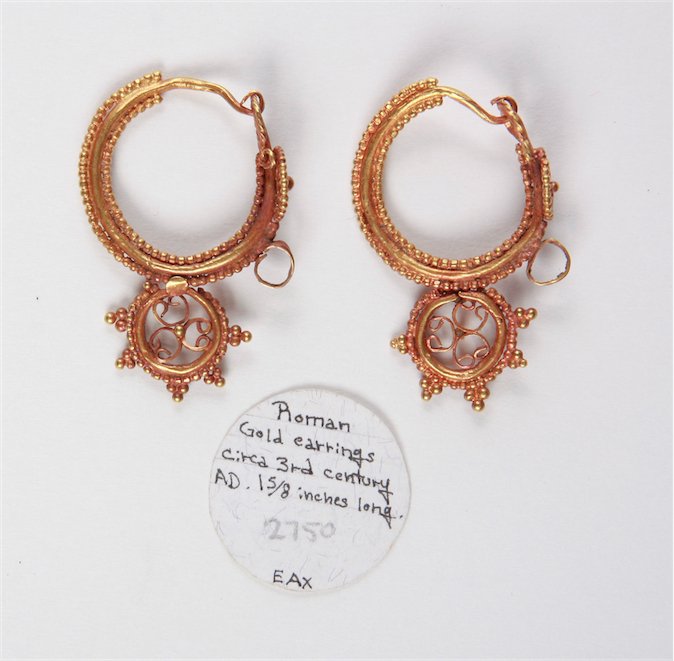 Ancient Roman Gold Earrings c.2nd-3rd Ce AD (1 of 2)