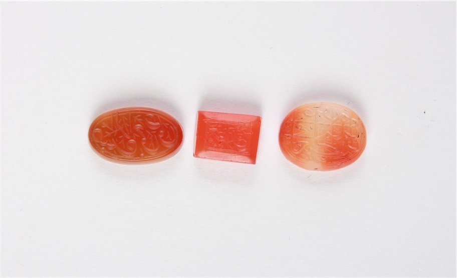 Lot of 3 Persian Qajar Agate Stone Seals c.1800's (1 of 2)