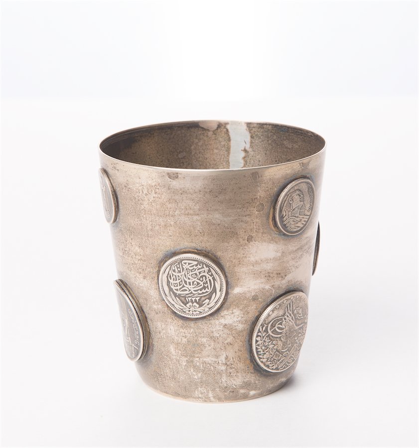 Ottoman Silver Cup with King KING FAROUK FOUAD Medal (1 of 3)