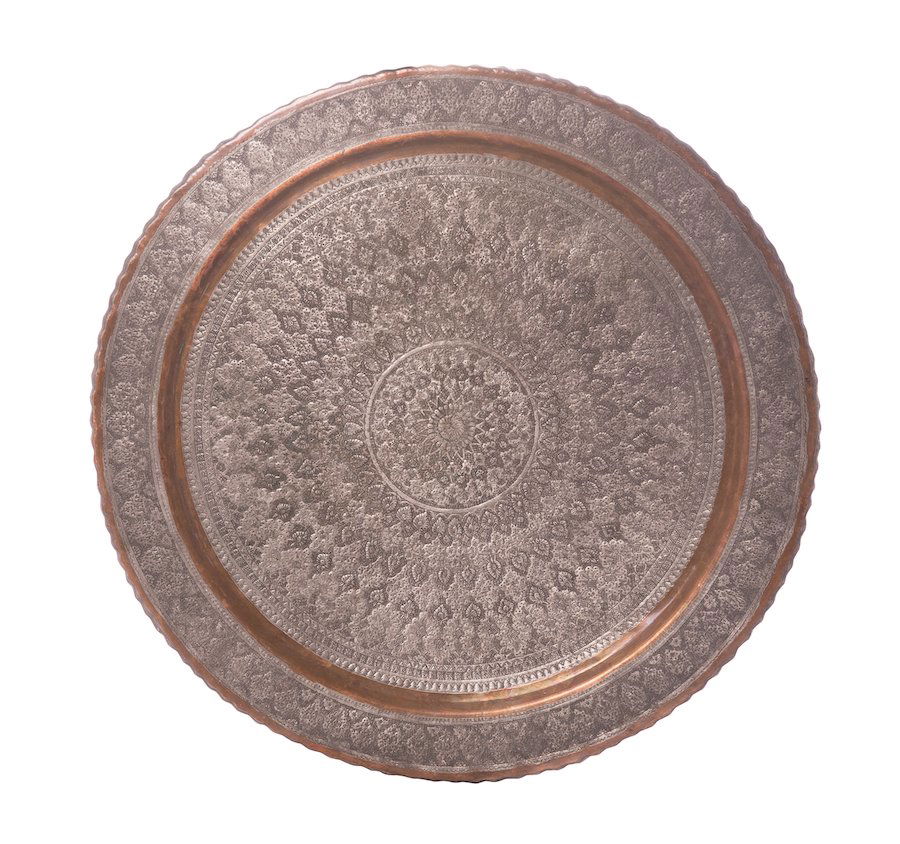 Lot of Three Middle Eastern Islamic Copper Trays (1 of 3)