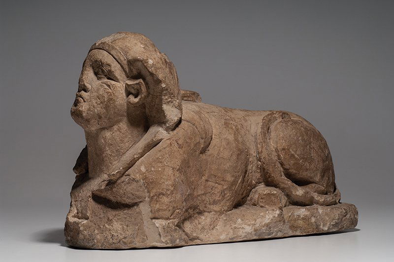 Ancient Egyptian Limestone Sphinx Late period, c.700 BC (1 of 4)