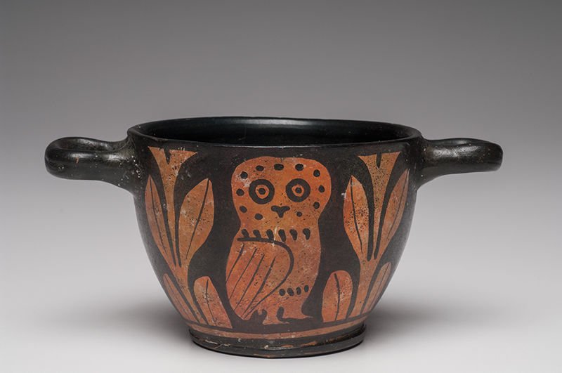 Ancient Apulian Owl Skyphos Magna Graecia Ca. 350 B.C. (1 of 4)