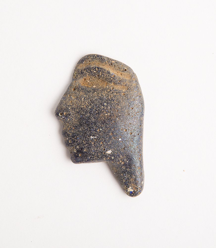 Ancient Roman Egypt Blue Glass Face Amulet (1 of 1)
