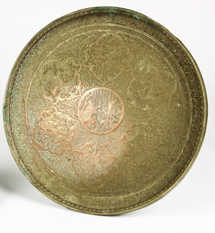 Antique Indo Persian Tinned Copper Tray (1 of 5)