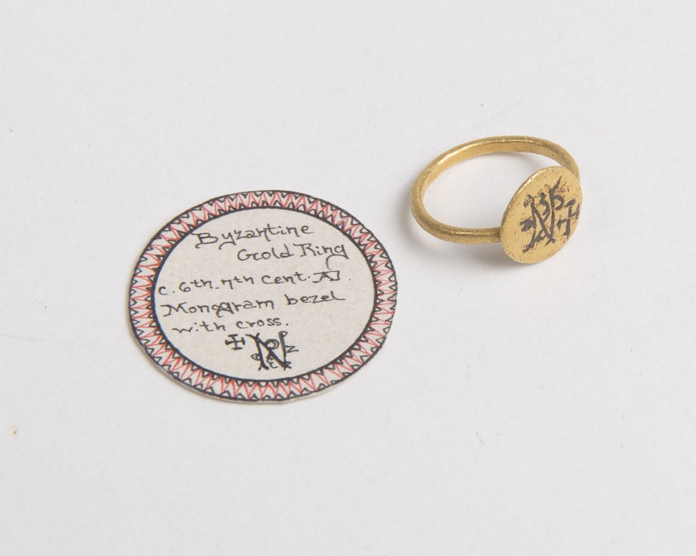 Ancient Byzantine Gold Ring with Cross c.6th century AD (1 of 1)