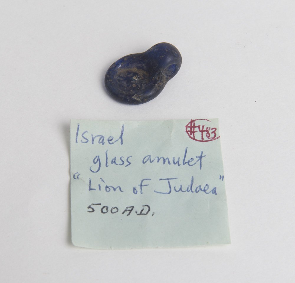 Ancient Roman Glass Amulet with Lion of Judaea c.500 AD (1 of 2)