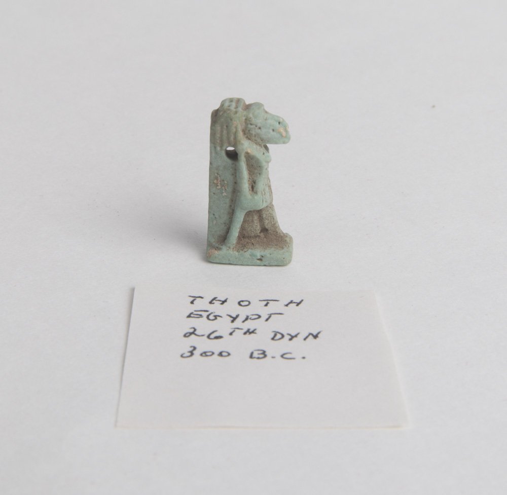 Ancient Egyptian Faience Thoth Amulet Ca. 525-300 B.C. (1 of 2)