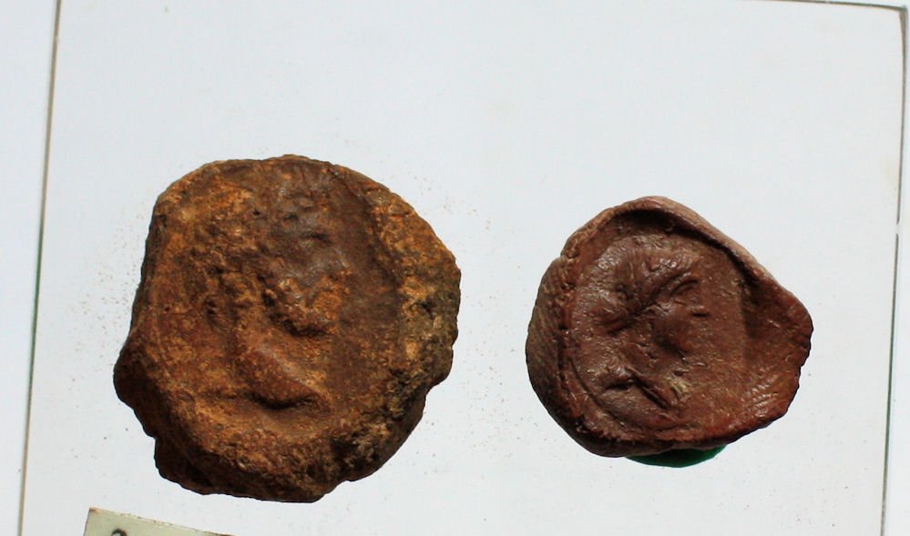 Roman Terracotta Theater Token Marcus Aurelius Faustina (1 of 2)
