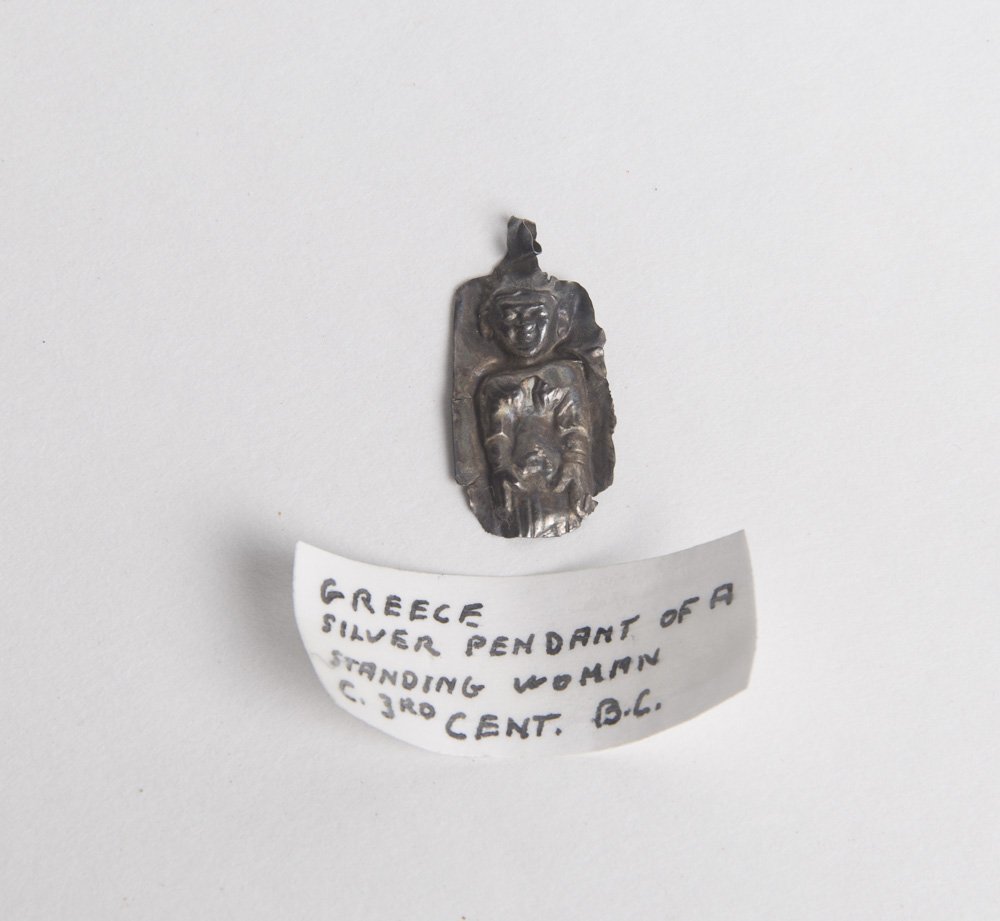 Ancient Greek Silver Amulet with figure c.3rd century B (1 of 2)