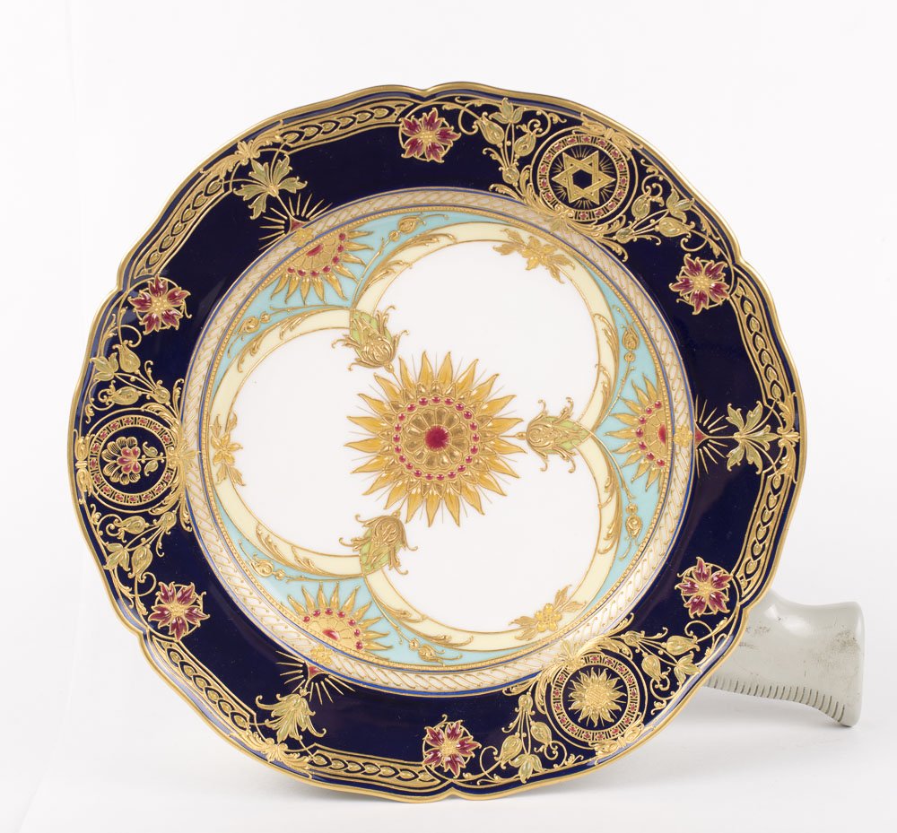 European Judaica, KPM Porcelain Plate w Star of David (1 of 2)