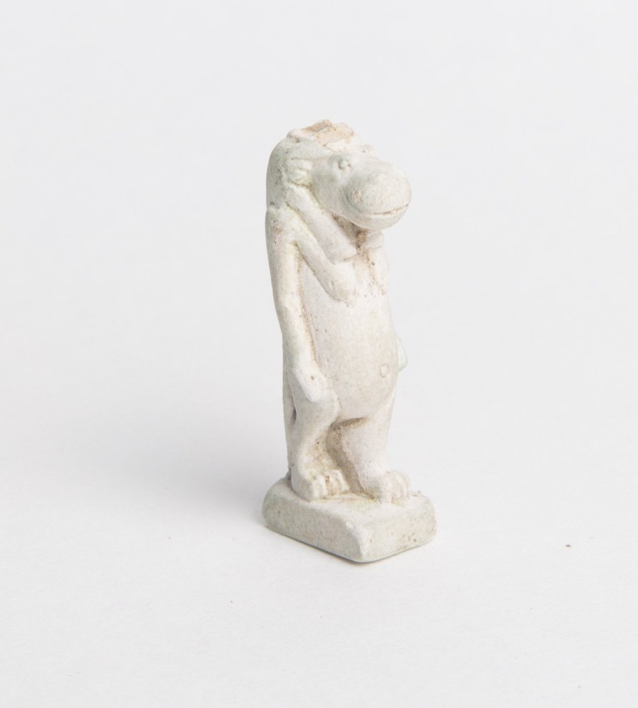 Ancient Egyptian Faience Amulet of Taweret c.600-300 BC: Ancient Egyptian Faience Amulet of Taweret c.600-300 BC. Size 1 3/4 inches high (43 mm)Fine quality faience amulet of the Egyptian god Taweret standing with arms to sides and one foot forward. Conditi