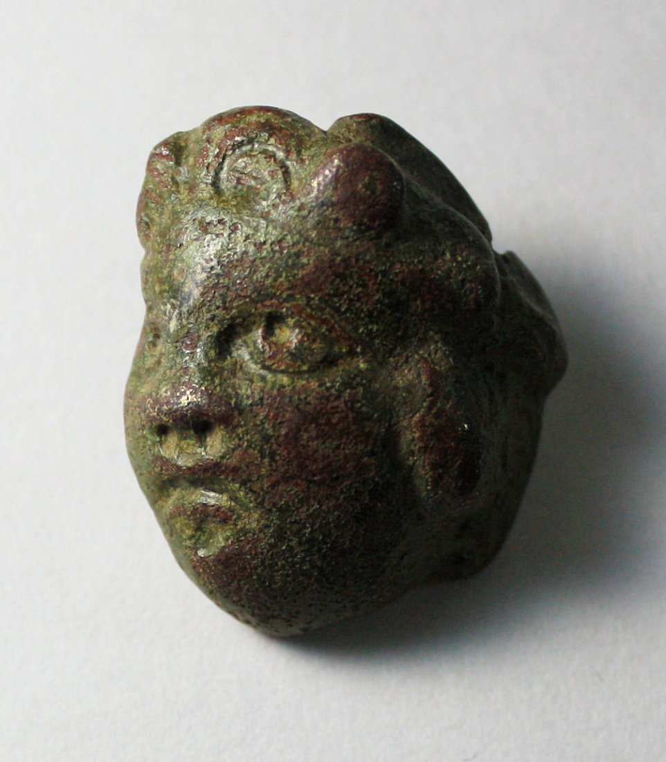 Ancient Roman Bronze Applique with Medusa c.2nd cent AD (1 of 2)