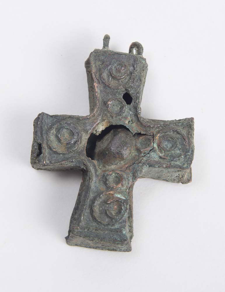 Ancient Byzantine Bronze Cross c.6th cen AD (1 of 2)