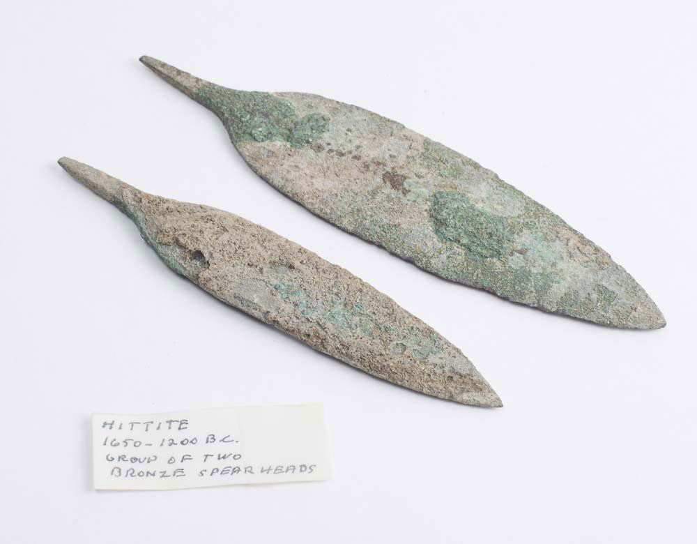 Lot of 2 Ancient Hittite Bronze Spear heads c.1650 BC (1 of 1)