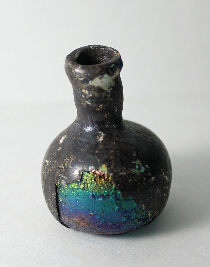Ancient Roman Blue Glass Bottle c.1st-2nd cent AD (1 of 2)