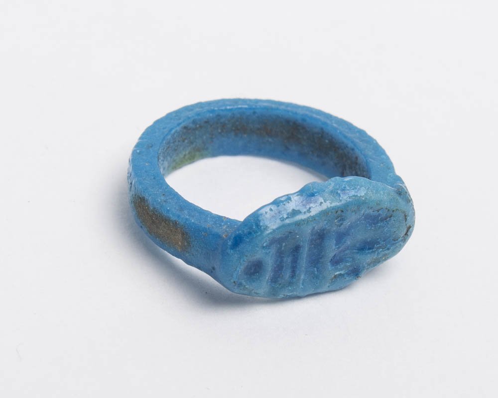 Ancient Egyptian Blue Faience Ring c.60 BC (1 of 5)