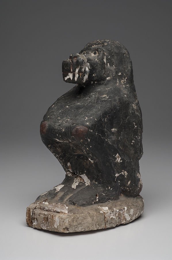 Large Ancient Egyptian Wood Seated Baboon EX Christies (1 of 5)