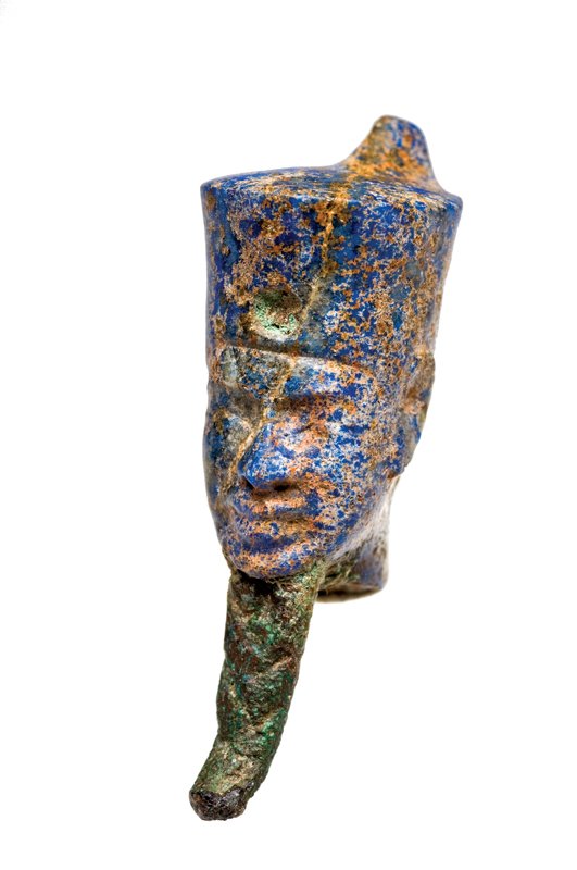 Ancient Egyptian Lapis Head of a Pharaoh with Beard (1 of 4)