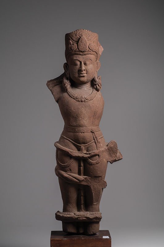 Large Indian Sandstone Harihara Deity Figure Ca. 19th c (1 of 4)