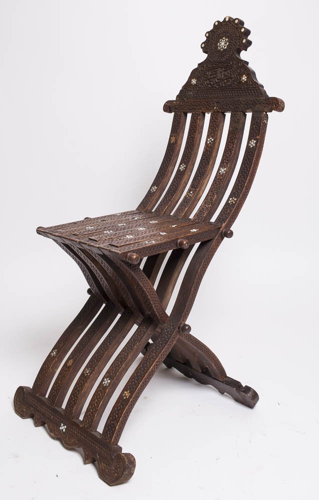 19th Century Syrian Middle Eastern HARDWOOD Chair (1 of 2)