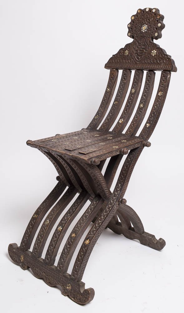 19th Century Syrian Middle Eastern HARDWOOD Chair (1 of 2)