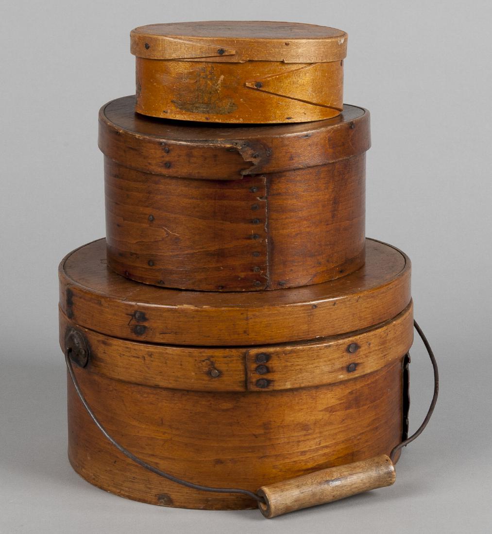 Three bentwood pantry boxes, 19th c., largest wit (1 of 1)