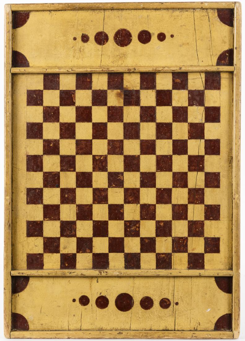 Painted pine double-sided gameboard, late 19th c. (1 of 2)