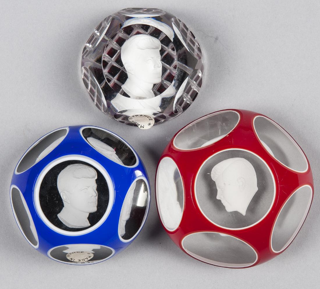 Two Baccarat John F. Kennedy sulfide paperweights (1 of 1)