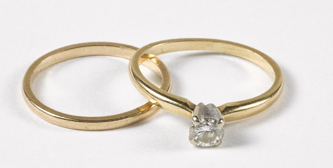 14K yellow gold wedding set, the engagement ring (1 of 1)