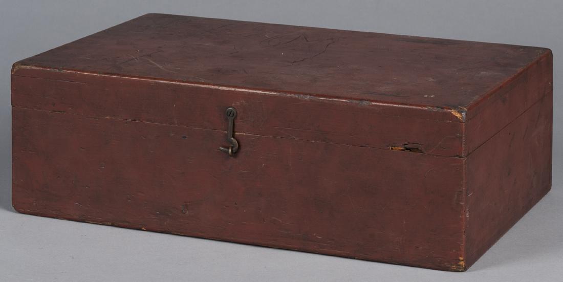 Painted pine document box, 19th c., retaining an (1 of 1)