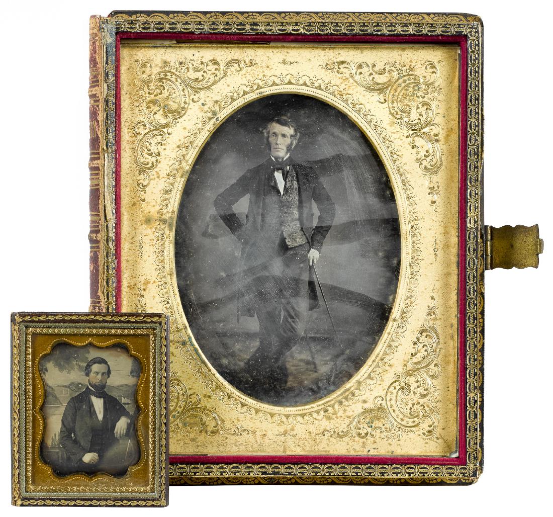 Large tin type of a gentleman in a book - form ca (1 of 4)