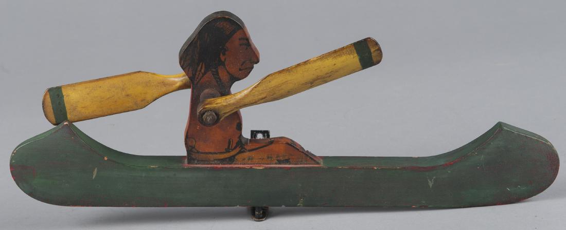 Painted pine Native American Indian in a canoe wh (1 of 1)