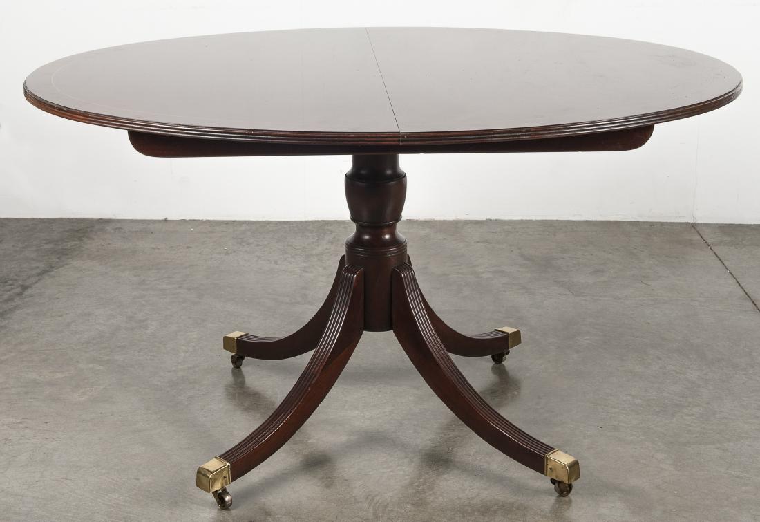 Baker Federal style mahogany dining table with tw (1 of 2)