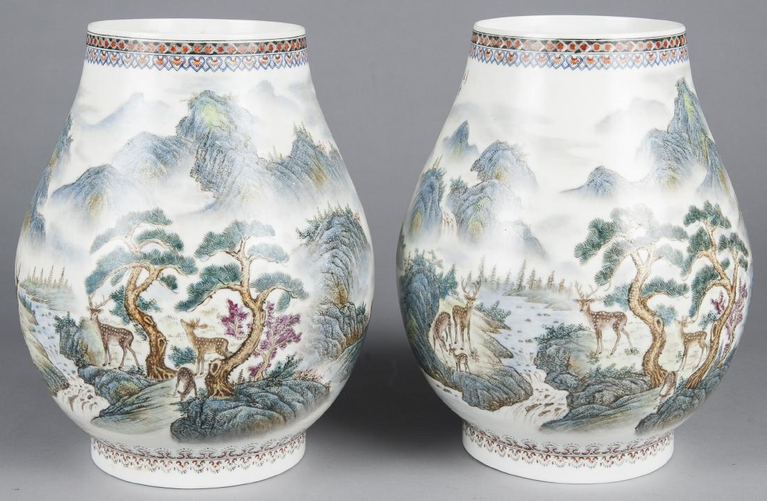 Pair of Chinese hundred deer porcelain vases, 14 (1 of 4)