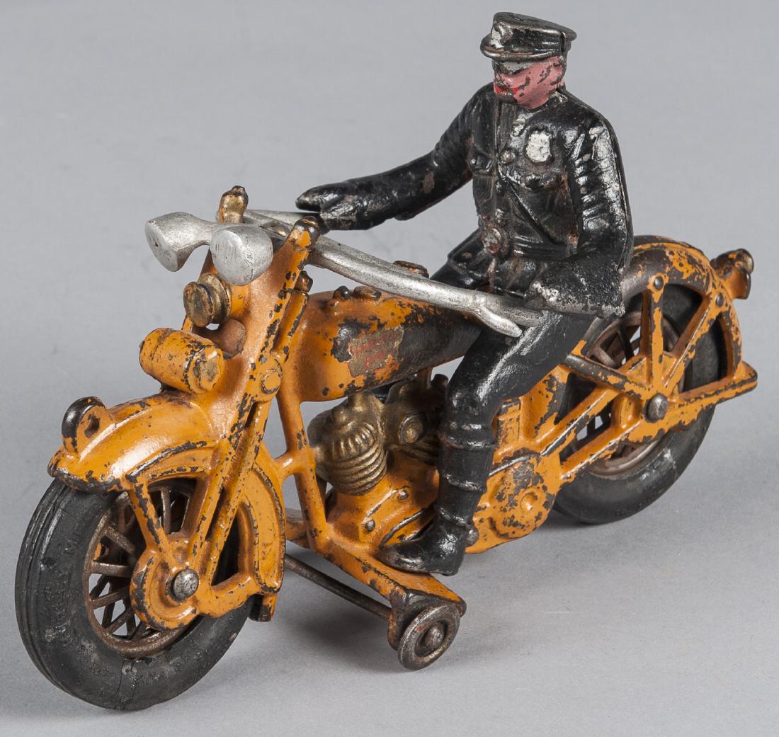 Hubley cast iron Harley Davidson motorcycle wit