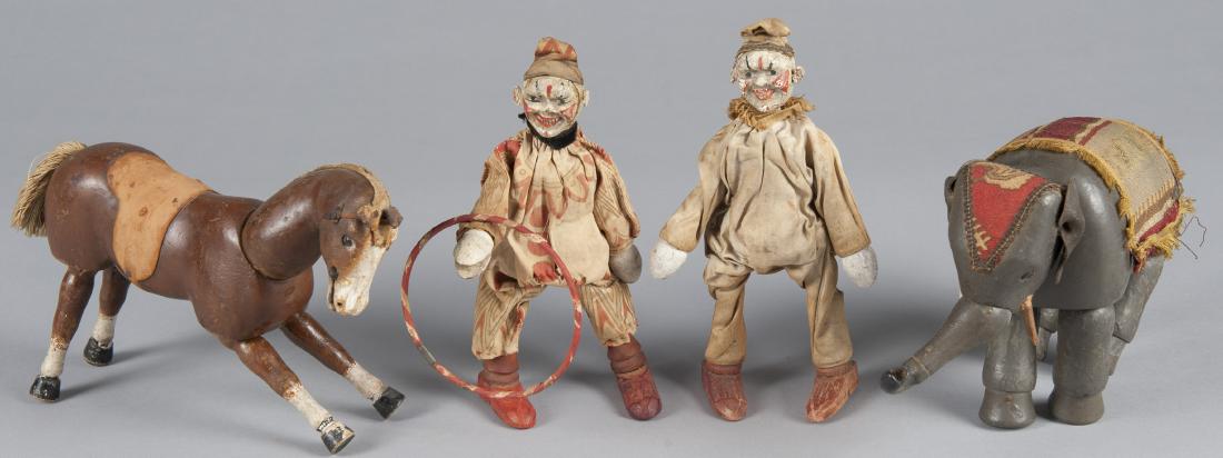 Four painted wood Schoenhut circus figures, to in (1 of 1)