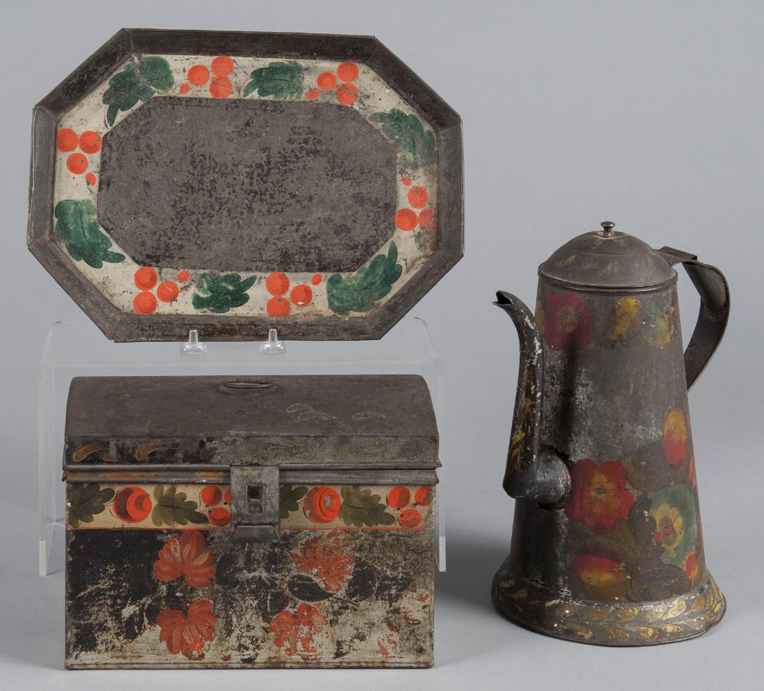 Three pieces of Pennsylvania toleware, 19th c., t (1 of 1)