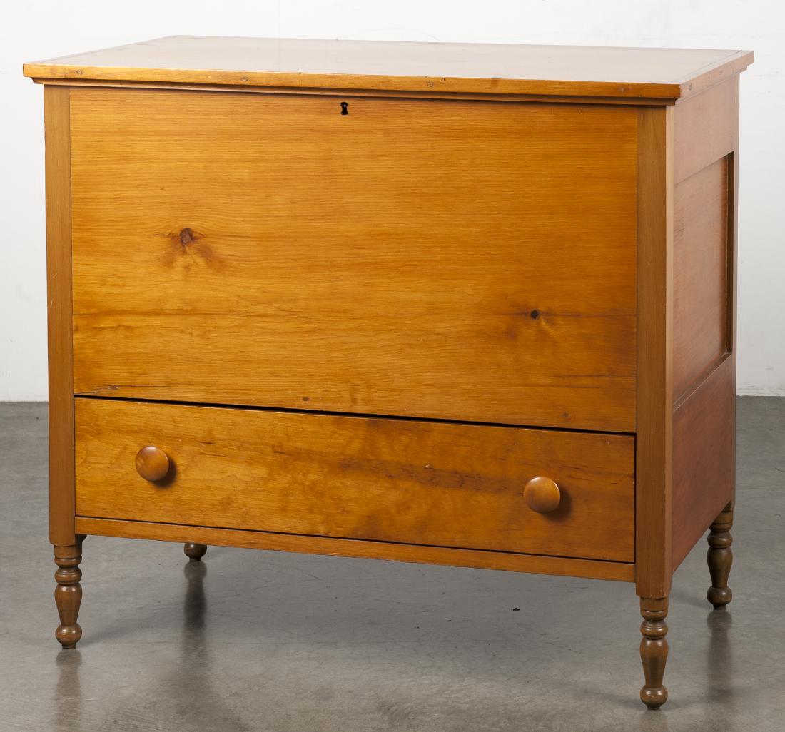 Pine mule chest, 19th c., 33 3/4'' h., 36'' w. (1 of 1)
