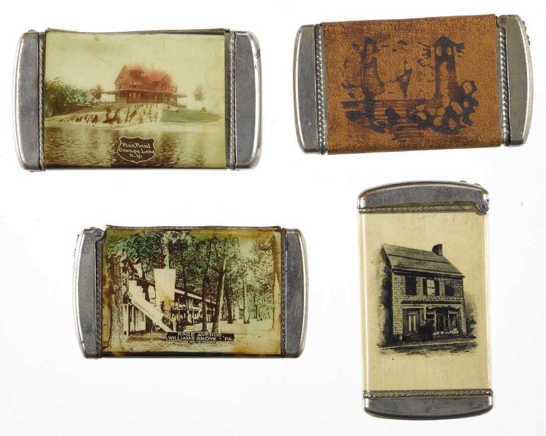 Three celluloid souvenir match vesta safes, to in (1 of 1)