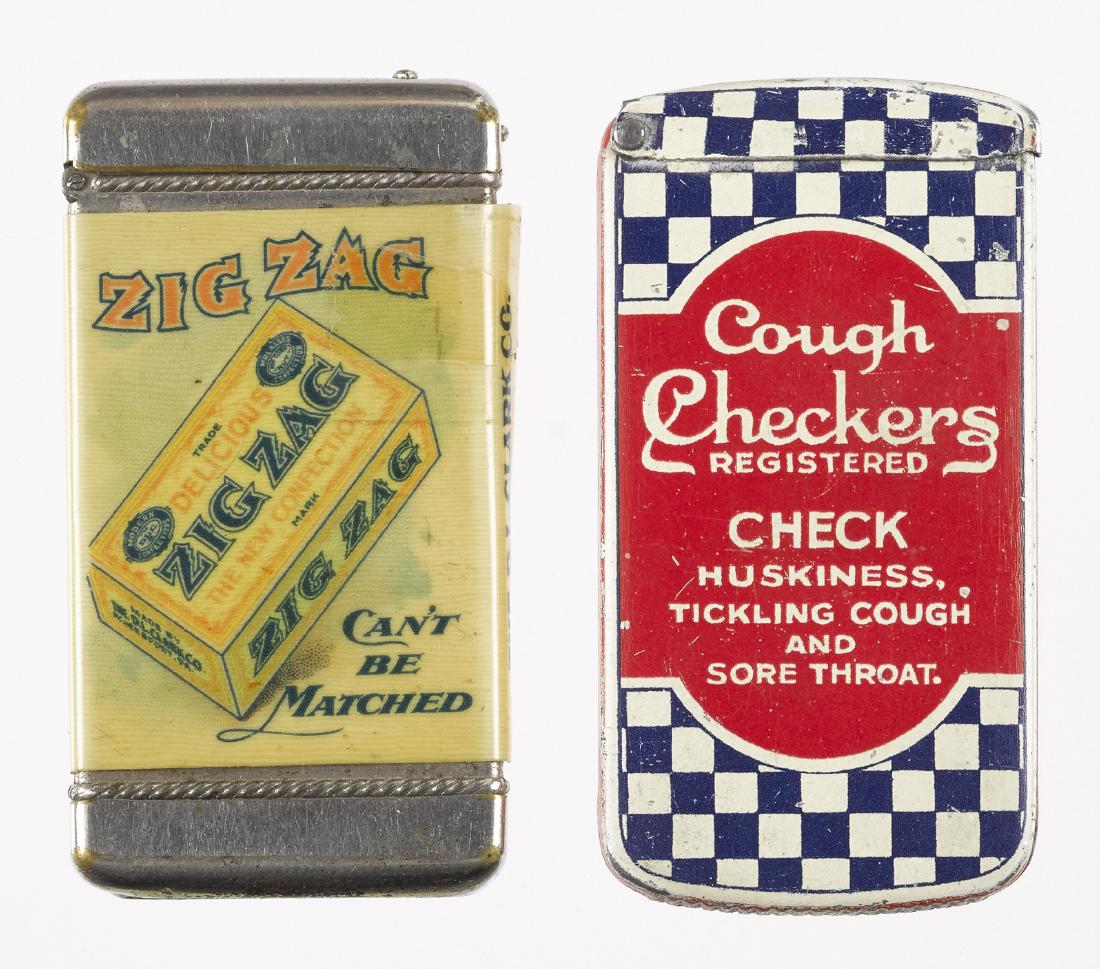 Two advertising match vesta safes, to include a c (1 of 1)