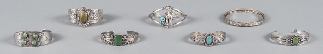 Six Southwestern Native American silver and turqu (1 of 1)