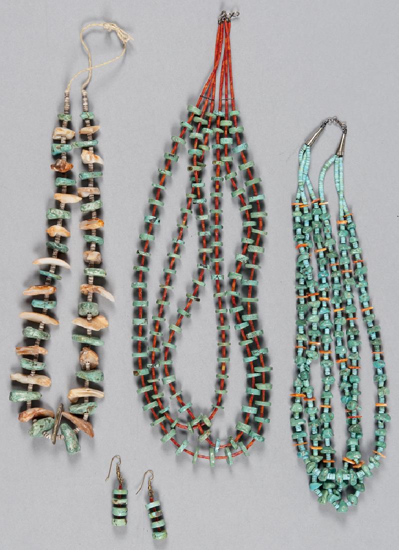 Santo Domingo Pueblo turquoise disk and coral hei (1 of 1)