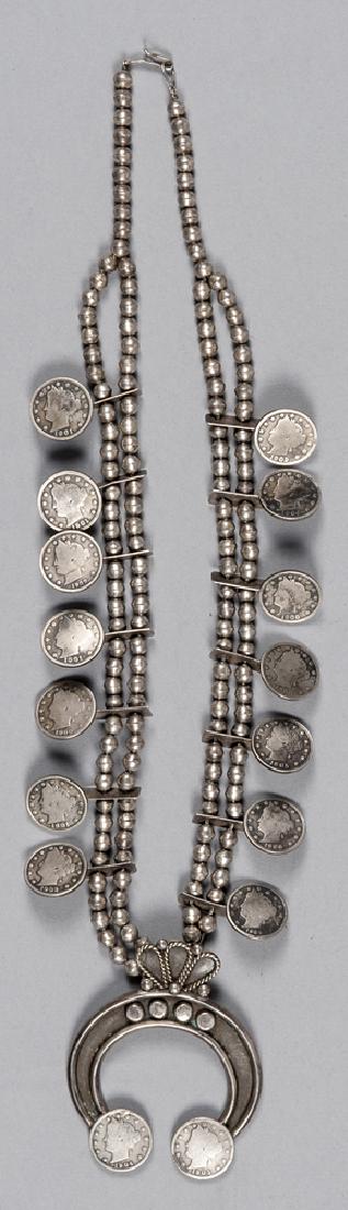 Navajo silver squash blossom necklace, early 20th (1 of 1)