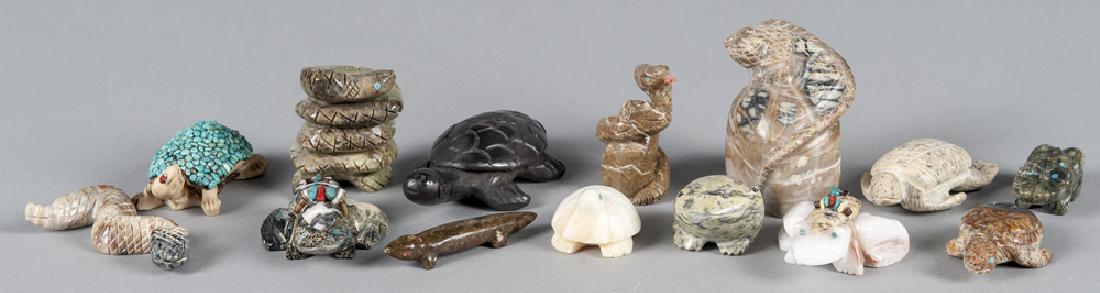 Fourteen Southwestern Native American carved ston (1 of 1)