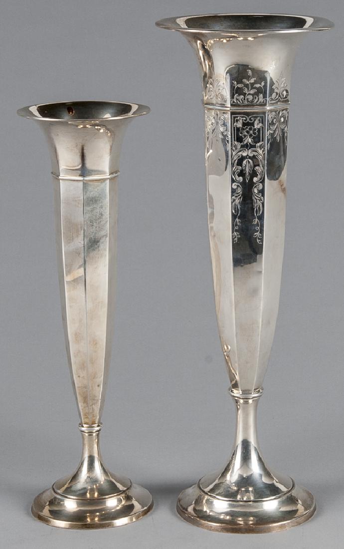 Two weighted sterling silver vases, 15'' h. and 18 (1 of 1)