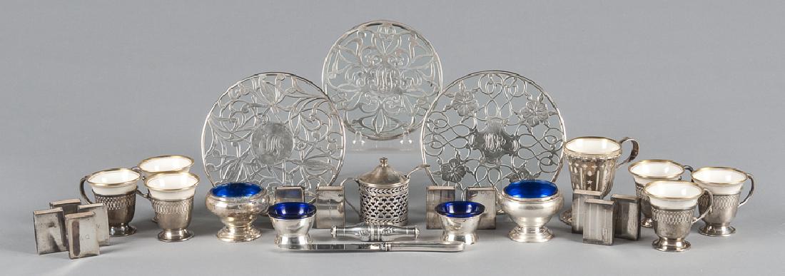 Group of sterling silver mounted tablewares. (1 of 1)